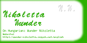 nikoletta wunder business card